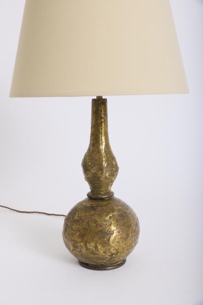 Pair of Brutalist Brass Table Lamps by Max Br 