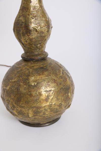 Pair of Brutalist Brass Table Lamps by Max Br 