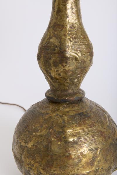 Pair of Brutalist Brass Table Lamps by Max Br 