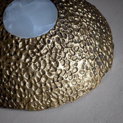 Pair of Brutalist Bronze Wall Lamps by Cierre Lampadari Milan 1960s 70s