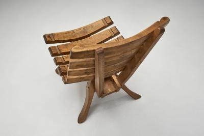 Pair of Brutalist Spade Chairs The Netherlands ca 1960s