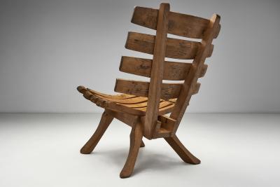 Pair of Brutalist Spade Chairs The Netherlands ca 1960s