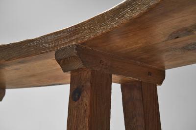 Pair of Brutalist Wooden Benches France 1960s