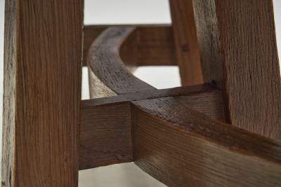 Pair of Brutalist Wooden Benches France 1960s