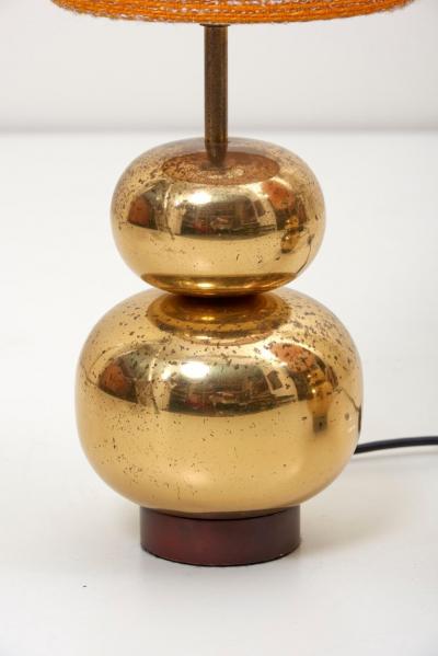 Pair of Bubble Brass 1970s Table Lamps with Original Shades
