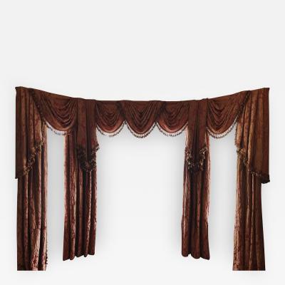 Pair of Burgundy Wall or Window Treatments Curtains Drapes Scalamandr 