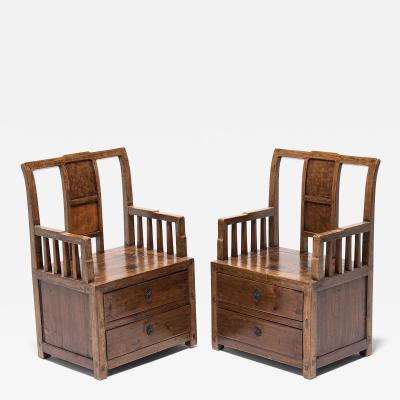 Pair of Burlwood Merchant Armchairs