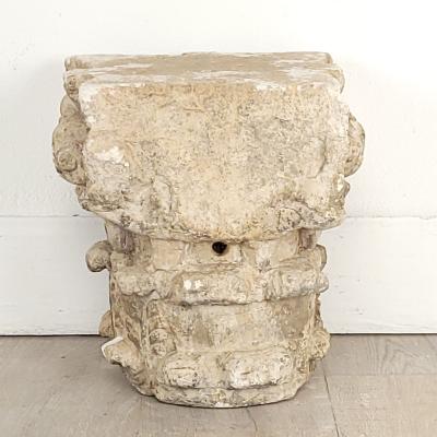 Pair of Caen Stone Gallo Romano Corinthian Capitals probably circa A D 300