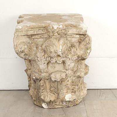 Pair of Caen Stone Gallo Romano Corinthian Capitals probably circa A D 300