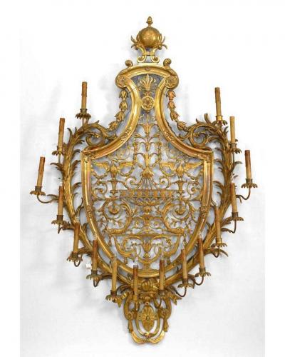 Pair of Caldwell French Empire Style Ormolu Wall Sconces