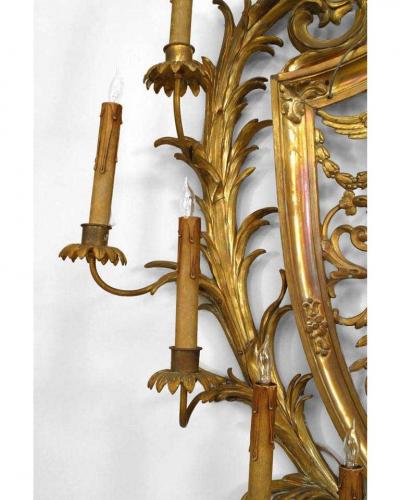 Pair of Caldwell French Empire Style Ormolu Wall Sconces