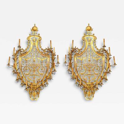 Pair of Caldwell French Empire Style Ormolu Wall Sconces