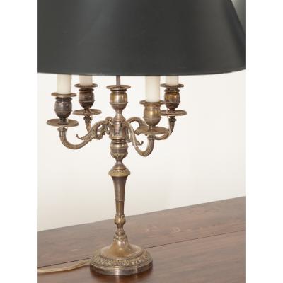 Pair of Candelabra Lamps in the Bouillotte Style