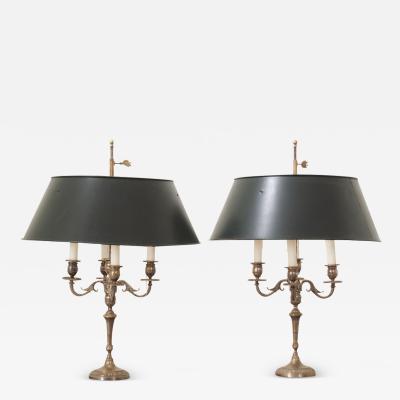 Pair of Candelabra Lamps in the Bouillotte Style