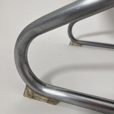 Pair of Cantilever Z Chairs Steeltube and Black Fabric Italy circa 1970