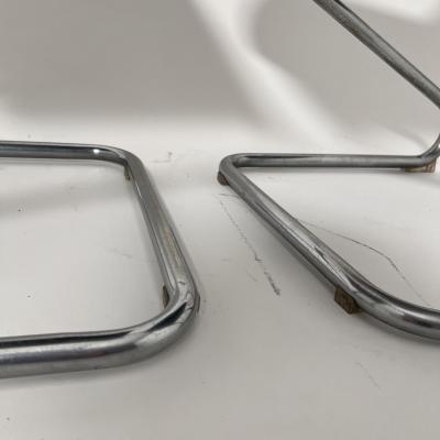 Pair of Cantilever Z Chairs Steeltube and Black Fabric Italy circa 1970