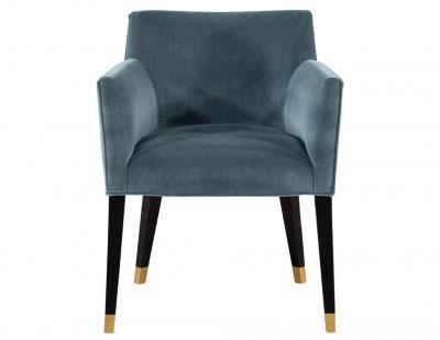 Pair of Carrocel Custom Tonio Dining Chairs with Golden Accents