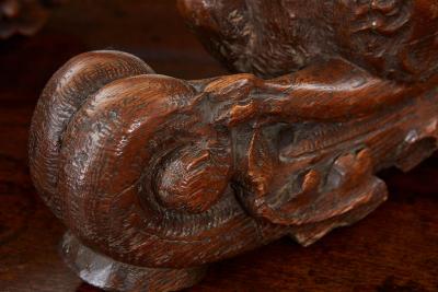 Pair of Carved Arts Crafts Fox Brackets