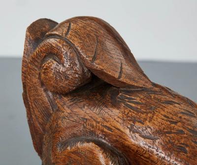 Pair of Carved Arts Crafts Fox Brackets