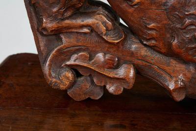 Pair of Carved Arts Crafts Fox Brackets