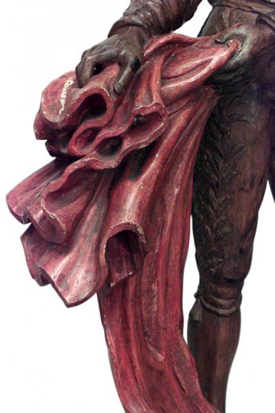 Pair of Carved Pine Toreadors with Red Capes