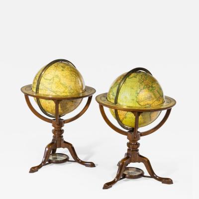 Pair of Carys Library Table Globes English 1800