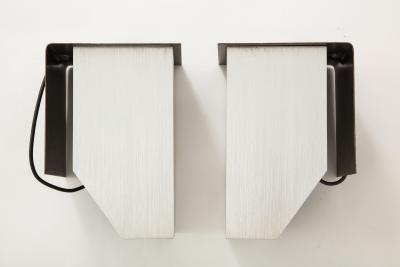 Pair of Cast Aluminum Modern Sconces France c 1970