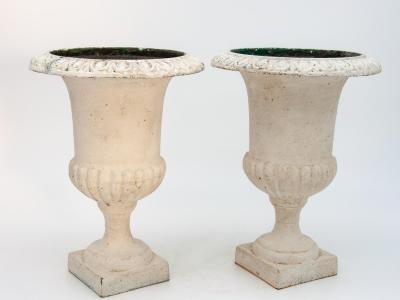 Pair of Cast Iron Petite Planters