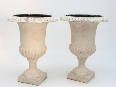 Pair of Cast Iron Petite Planters