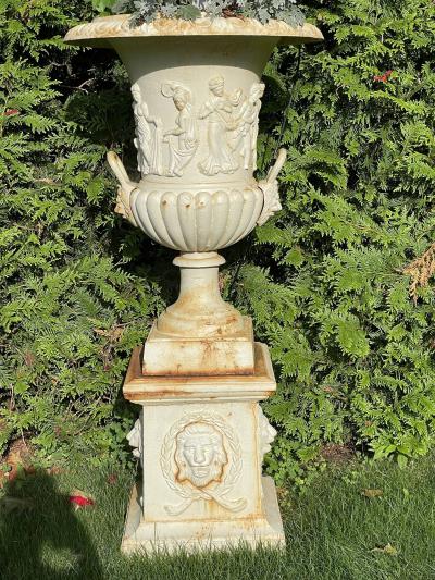Pair of Cast Iron Urn or Planters Property of a Lady 1880s