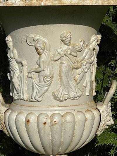 Pair of Cast Iron Urn or Planters Property of a Lady 1880s
