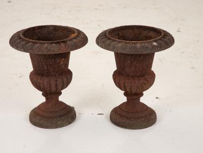 Pair of Cast Iron Urns French 19th Century