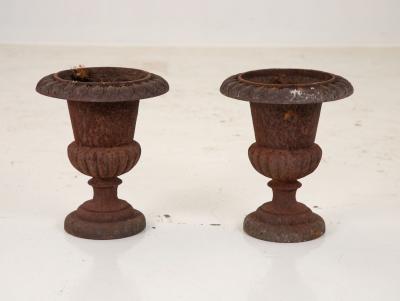 Pair of Cast Iron Urns French 19th Century