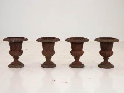 Pair of Cast Iron Urns French 19th Century