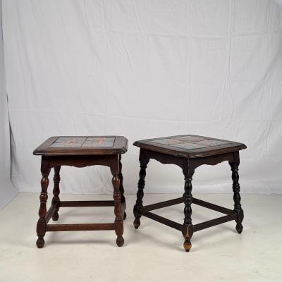 Pair of Catalina Tile Spanish Revival End or Side Tables