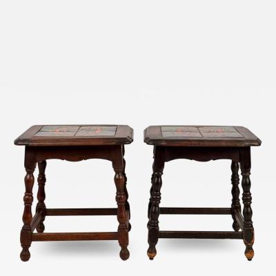 Pair of Catalina Tile Spanish Revival End or Side Tables