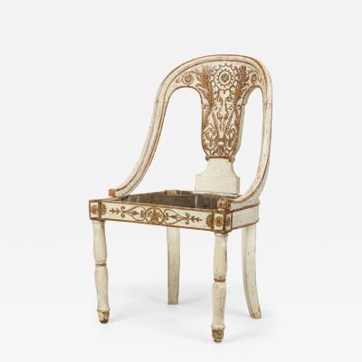 Pair of Charles X 19th Century Painted Giltwood Dining Chair Frames