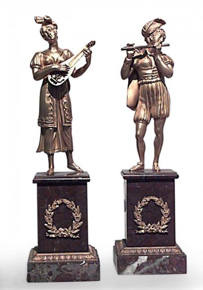 Pair of Charles X Bronze Dore Musicians