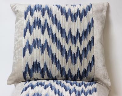 Pair of Chenille Zig Zag Pattern Pillows 2021 United States