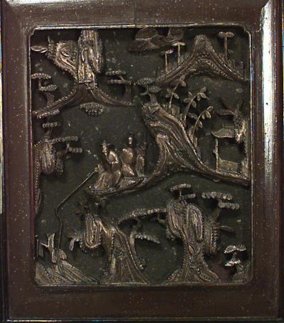 Pair of Chinese Black Lacquered Coromandel Cabinets