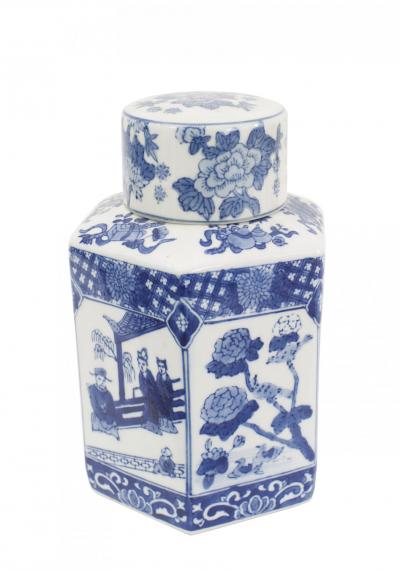 Pair of Chinese Blue White Porcelain Ginger Jars