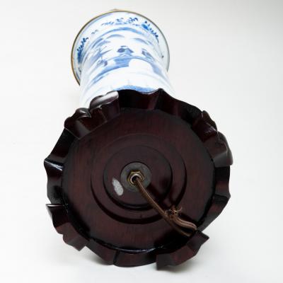 Pair of Chinese Blue and White Porcelain Lamps