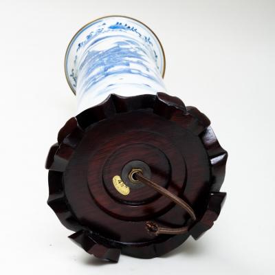 Pair of Chinese Blue and White Porcelain Lamps