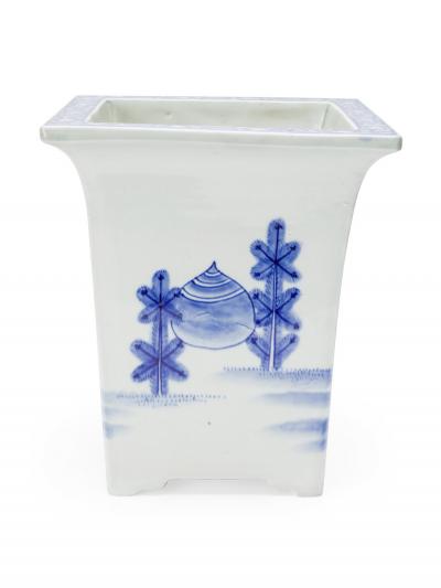 Pair of Chinese Blue and White Porcelain Pots