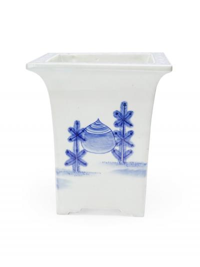 Pair of Chinese Blue and White Porcelain Pots