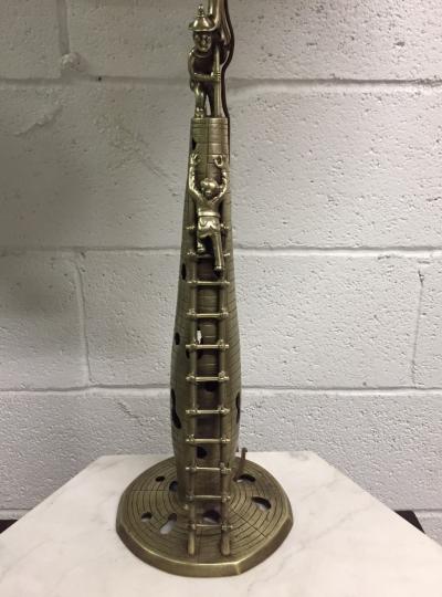 Pair of Chinese Bronze Figural Lamps