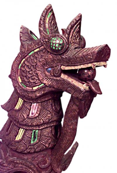 Pair of Chinese Carved Foo Dogs