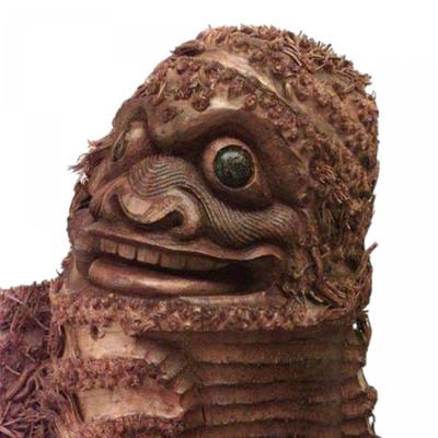 Pair of Chinese Carved Wood Foo Dogs