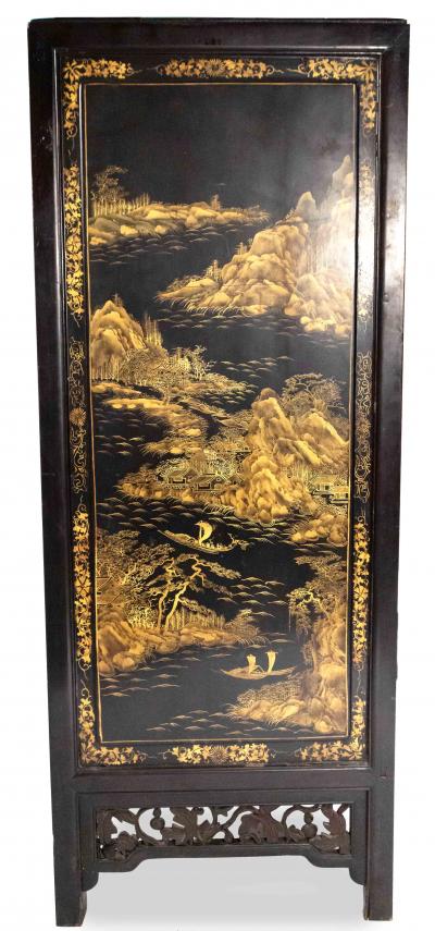 Pair of Chinese Carved and Lacquered Cabinets