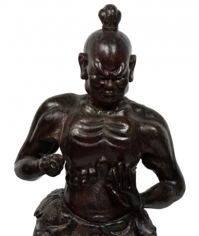 Pair of Chinese Carved and Lacquered Warrior Figures